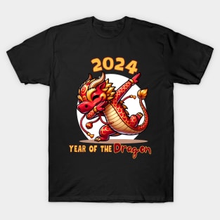 Year of the Dragon 2024 New Year Dabbing Chinese Zodiac T-Shirt